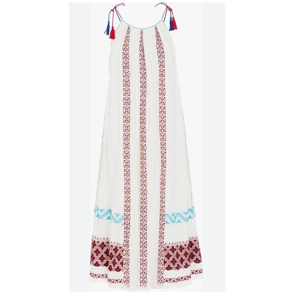 Ulla Johnson Siran Embroidered Midi Dress Natural Size 0 - Picture 1 of 13